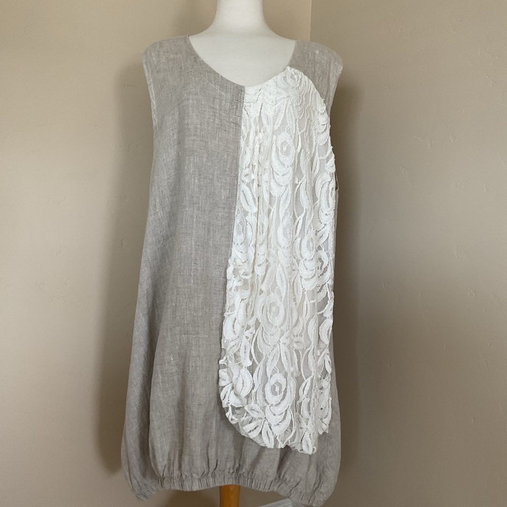 Sarah Santos Tunic Top Linen Lagenlook Size No Tag